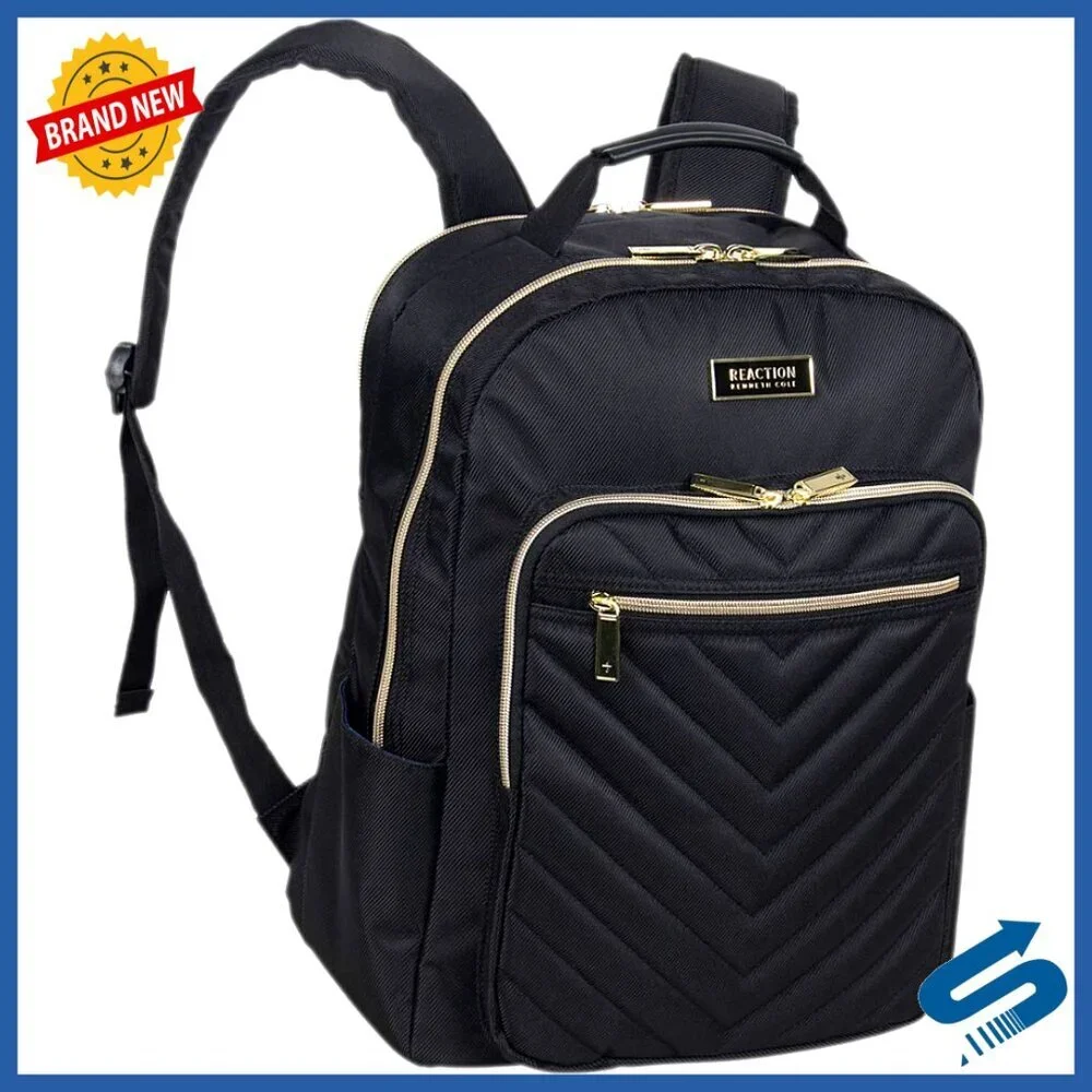 Quilted Laptop Backpack Professional Chic Sleek Tech Organizer Travel Commuter